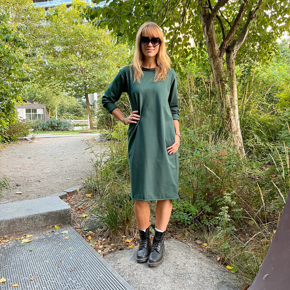 3/4 Sleeve Long Mystery Dress - Downtown Betty