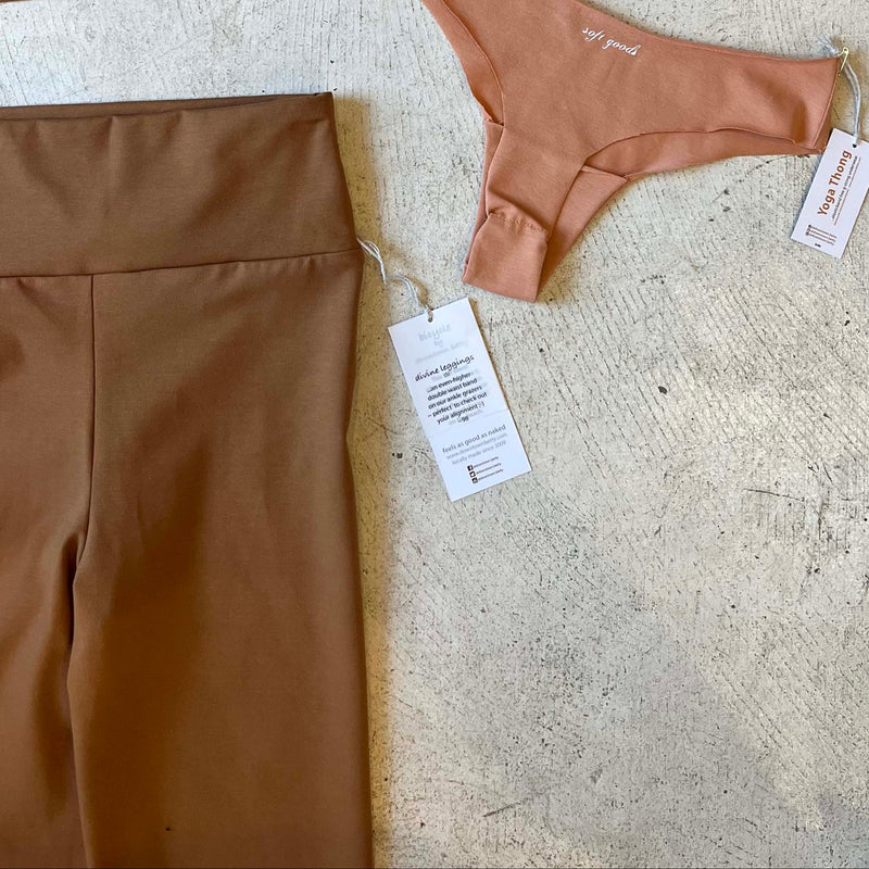 Divine Waistband details. flatlay of Sweet Crop, Yoga Thong