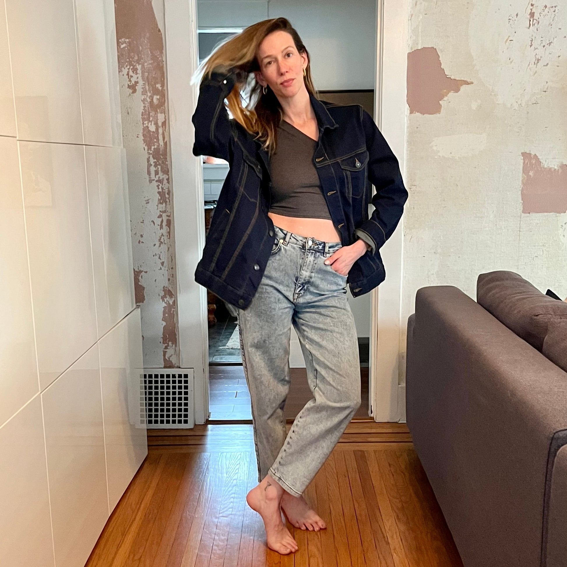 Earth Lovers Denim Jacket | Dark Denim - Downtown Betty