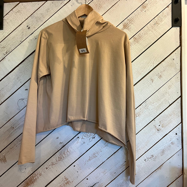 SALE Boxy Crop Turtleneck | Tahini