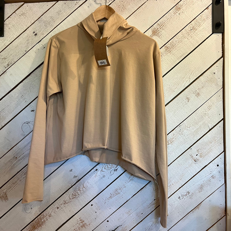 SALE Boxy Crop Turtleneck | Tahini