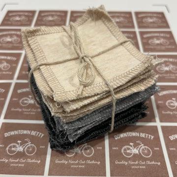a stack of reusable, washable makeup square wipes