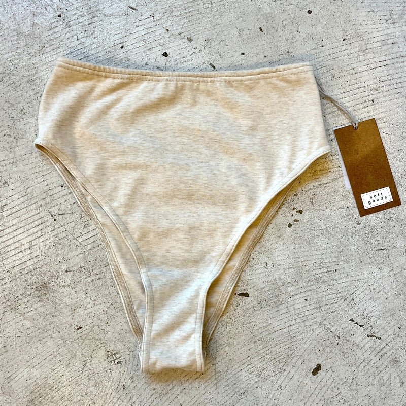 heathered cream natural fiber bikini style bottoms