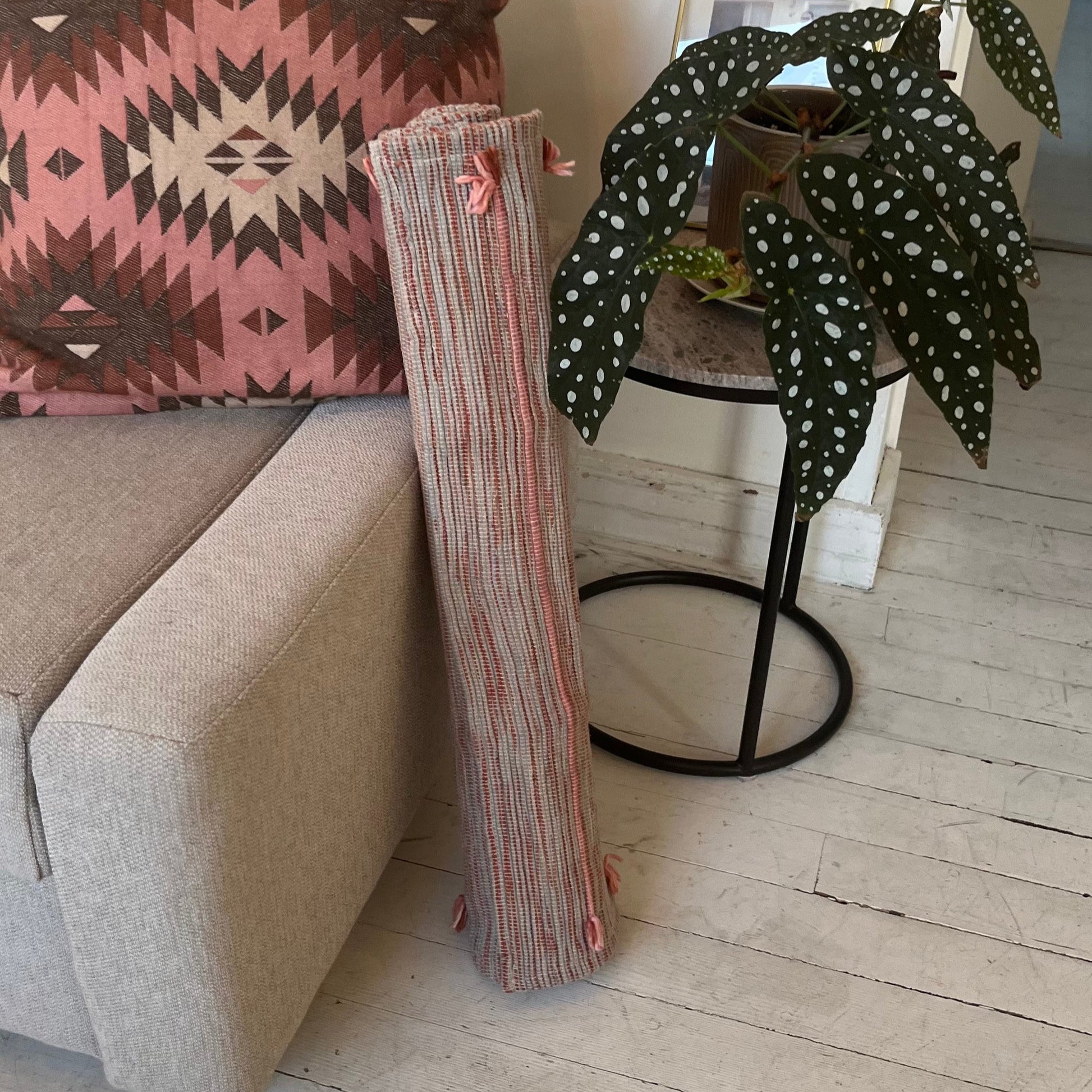 organic cotton, jute, natural rubber Yoga Mat made with Ayurvedic spices & natural dyes . boho home decor