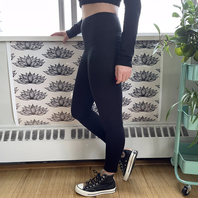 Long sleeve Crop Top + Ankle Grazer cotton Leggings. natural fiber athletics. cozy sets.